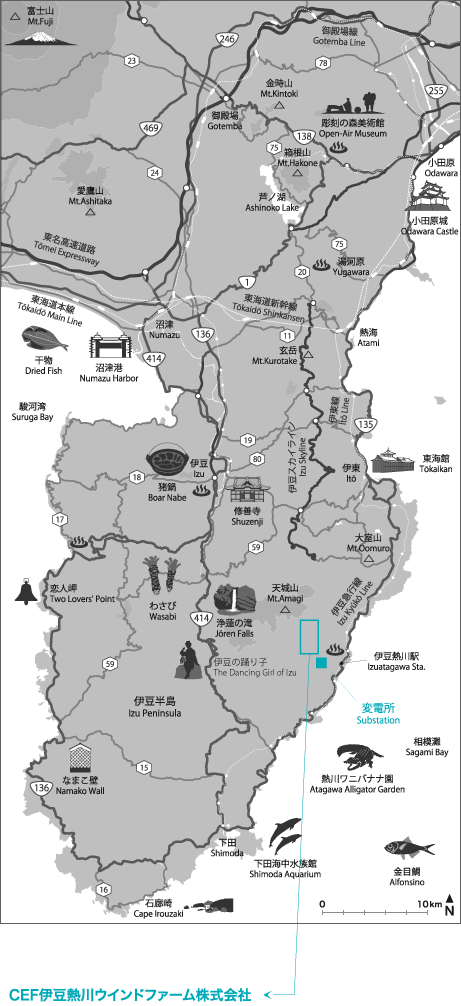 CEF伊豆熱川ウインドファームの地図